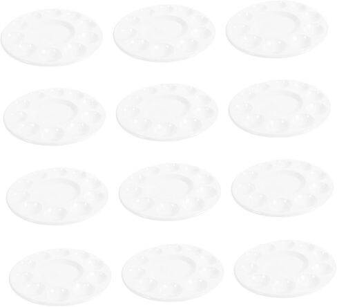 Gatuida 12Pcs Creative Color Mixing Plastic Paint Trays Thickened Compartment Palette for Artists for Studio Crafts and Painting Projects in Saudi Arabia