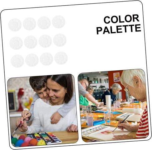 Gatuida 12Pcs Creative Color Mixing Plastic Paint Trays Thickened Compartment Palette for Artists for Studio Crafts and Painting Projects in Saudi Arabia