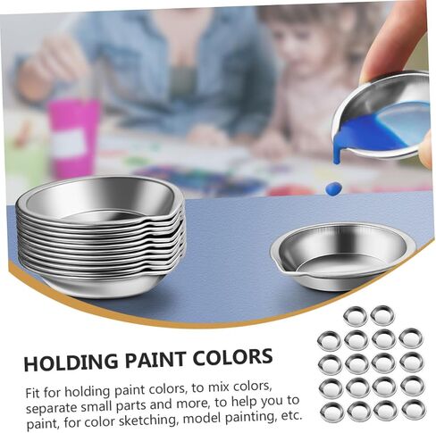 Gadpiparty 18-Piece Stainless Steel Paint Palette Set Reusable Multi-Function Watercolor Tray for Artists Students and Artisans Easy Pour Design for School and Home Use in Saudi Arabia