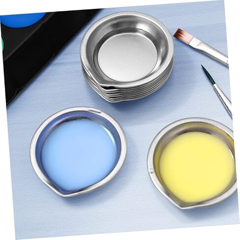Gadpiparty 18-Piece Stainless Steel Paint Palette Set Reusable Multi-Function Watercolor Tray for Artists Students and Artisans Easy Pour Design for School and Home Use in Saudi Arabia