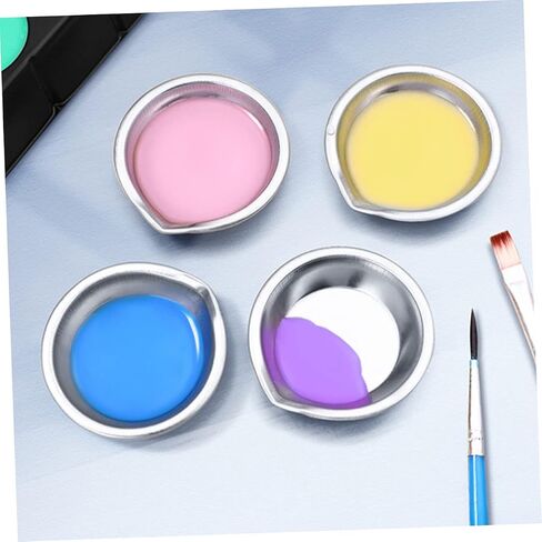 Gadpiparty 18-Piece Stainless Steel Paint Palette Set Reusable Multi-Function Watercolor Tray for Artists Students and Artisans Easy Pour Design for School and Home Use in Saudi Arabia