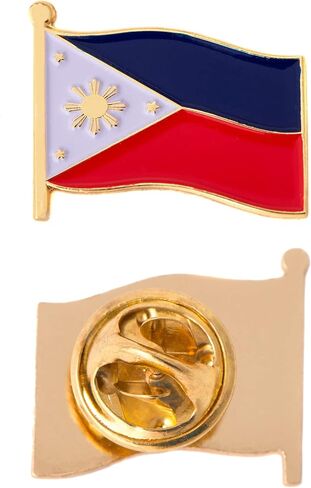 Philippines Lapel Pin Enamel with United States USA Souvenir Hat Men Women Patriotic Country (Double Flag Pin) in Kuwait