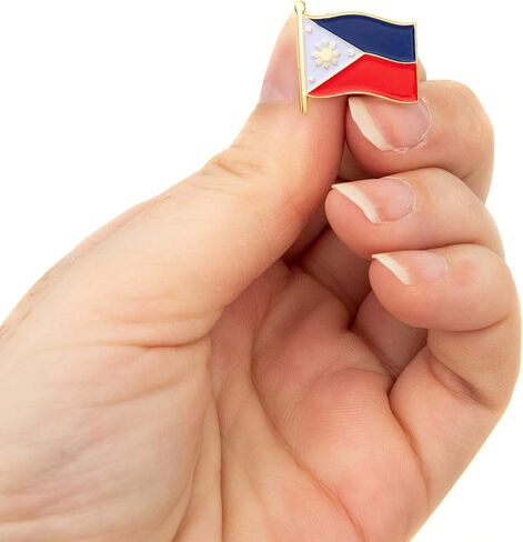Philippines Lapel Pin Enamel with United States USA Souvenir Hat Men Women Patriotic Country (Double Flag Pin) in Kuwait