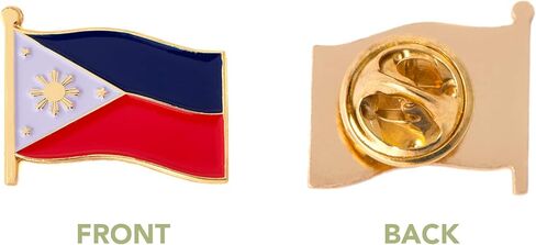 Philippines Lapel Pin Enamel with United States USA Souvenir Hat Men Women Patriotic Country (Double Flag Pin) in Kuwait