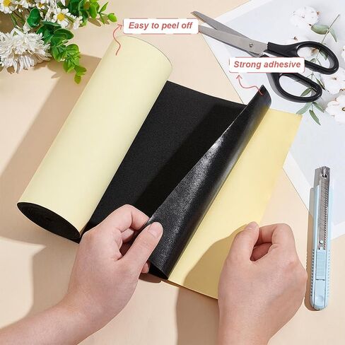 Benecreat 118x7.87 بوصة سوداء لفة رغوة إيفا لائحة إيفا ، ورقة مطاطية رغوية سميكة 1 مم للحماية الأثاث ، وملء الفجوة ، والأزياء وغيرها من المشروع الحرفية in Kuwait