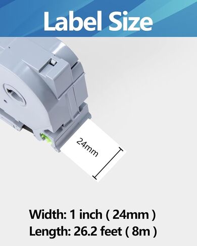 Weemay TZe-251 24mm 0.94 Laminated White Tape Compatible with Brother Label Maker Tape TZe251 TZ-251 TZ251 for PTouch PT-D600 PT-P700 PT-P750W PT-P900W Printer (1 in x 26.2 ft, Black on White) 6 Pack in Kuwait