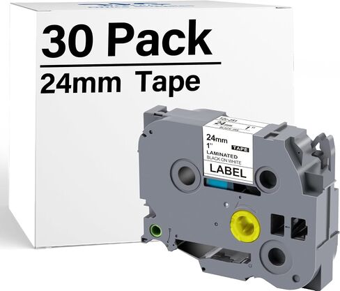 Weemay TZe-251 24mm 0.94 Laminated White Tape Compatible with Brother Label Maker Tape TZe251 TZ-251 TZ251 for PTouch PT-D600 PT-P700 PT-P750W PT-P900W Printer (1 in x 26.2 ft, Black on White) 6 Pack in Kuwait