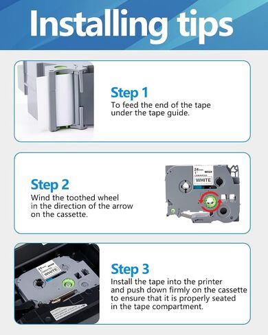 Weemay TZe-251 24mm 0.94 Laminated White Tape Compatible with Brother Label Maker Tape TZe251 TZ-251 TZ251 for PTouch PT-D600 PT-P700 PT-P750W PT-P900W Printer (1 in x 26.2 ft, Black on White) 6 Pack in Kuwait