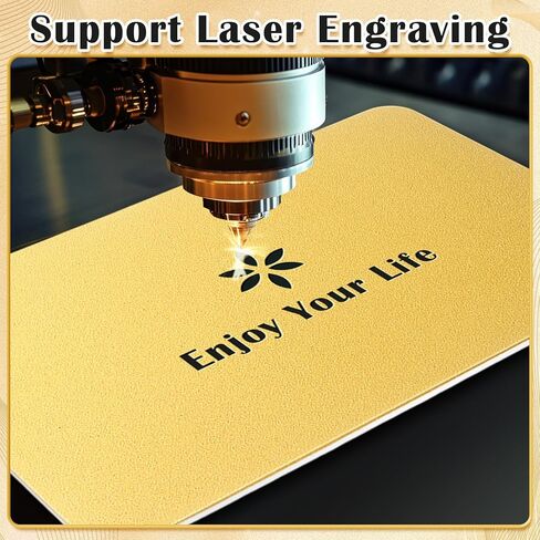 100 PCS Metal Business Card Blanks 0.8 مم السميكة الأنودونية الفراغات بالليزر الفراغات بلانكس بلوك 86 × 54 × 0.8 ملم لبطاقات الهدايا المخصصة DIY (الذهب والأسود) in Kuwait