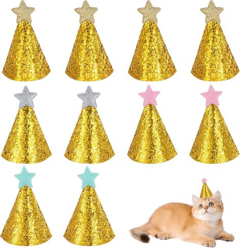 قبعات الحفلات للحيوانات المحشوة 10 أجهزة كمبيوتر عيد ميلاد للكلب/القط قابلة للضبط قبعة الحزب المصغرة للحيوانات المحشوة اللطيفة جرو جرو. in Kuwait