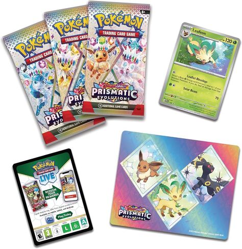 Pokemon TCG: Scarlet & Violet - Collection Tech Tech Tech Collection - Leafeon (بطاقة ترويجية واحدة و 3 حزم معززة) in Saudi Arabia