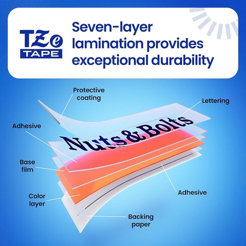 شريط Tze-531 الشقيق Prother Genuine P-Touch ، 1/2 "(0.47") شريط P-Touch القياسي ، أسود على اللون الأزرق ، مغلفة للاستخدام الداخلي أو الخارجي ، مقاوم للماء ، 26.2 قدم (8M) ، حزمة واحدة in Saudi Arabia