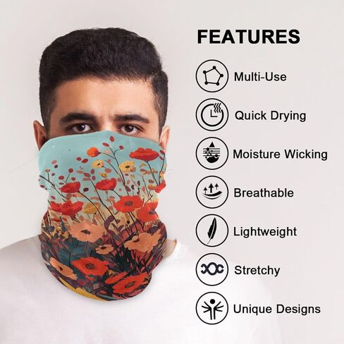 ElliTarr Neck Gaiter Cooling Bandana Face Mask Magic Scarf Sport Face Cover for Sun Protection Men Women Fishing Outdoor in Kuwait