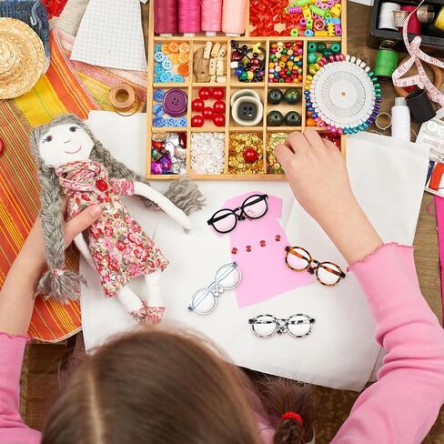 نظارات دمية Nuobesty ، 6pcs Mini Dolls Sunglses مقابل 18 بوصة دمى تلبيس النظارات مع عدسة واضحة لملحقات أزياء الدمية ، لوازم صنع DIY in Saudi Arabia