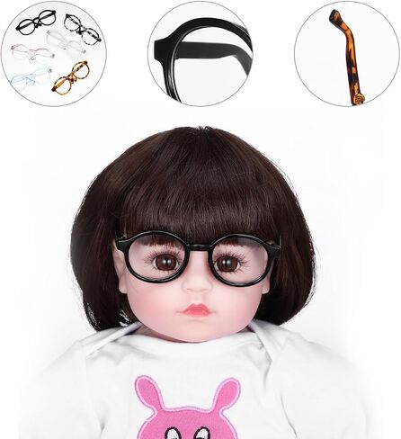 نظارات دمية Nuobesty ، 6pcs Mini Dolls Sunglses مقابل 18 بوصة دمى تلبيس النظارات مع عدسة واضحة لملحقات أزياء الدمية ، لوازم صنع DIY in Saudi Arabia