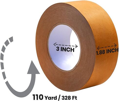 Rams 1.88 "× 110 ياردة (حزمة من 3) شريط تعبئة الورق Kraft الصديق للبيئة ، لاصق ذاتي ، قابلة للكتابة ، شريط التغليف الشاق للخدمة الختم ، الختم ، الصناديق الشحن والنقل (إجمالي 330 ياردة / 984 قدم) in Saudi Arabia