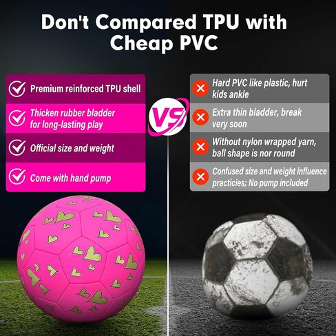 Champhox Size 3 Soccer Ball Glitter, Girls Soccer Ball Size 3, Soccer Beginners Sports Ball Outdoors Recreation Ball for Girls Christmas Birthday School Soccer Class Mermaid Ball in Saudi Arabia