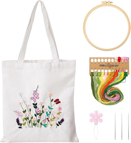 Vivoloom canvas مجموعة تطريز حقيبة للمبتدئين ، مجموعة DIY Needlepoint مع نمط فريد ، وتشمل التعليمات ، وخيوط ملونة ، وأدوات للبالغين in Saudi Arabia