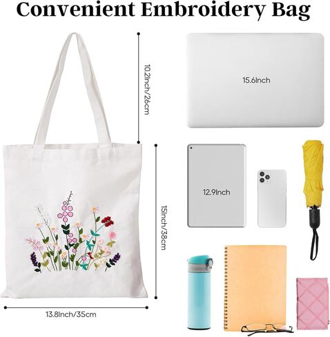 Vivoloom canvas مجموعة تطريز حقيبة للمبتدئين ، مجموعة DIY Needlepoint مع نمط فريد ، وتشمل التعليمات ، وخيوط ملونة ، وأدوات للبالغين in Saudi Arabia