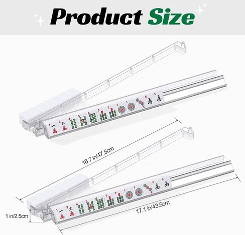 Mahjong Racks with Pushers, 4 Mah Jongg Clear Acrylic American All-in-One Tile Rack & Pusher Accessories Gifts (Milk White) in Kuwait