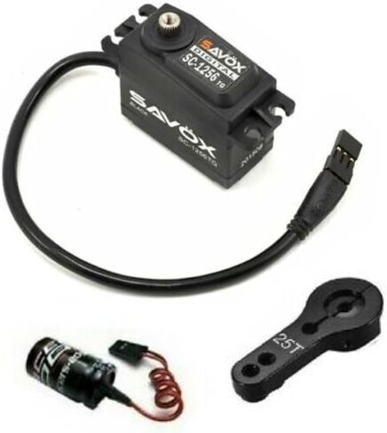 Savox SC-1256TG أسود التيتانيوم ترس سيرفو ث/أسود قرن خلل باستر ARRMA 1256 1256TG يشمل Chicagoland RC كوبون in Saudi Arabia