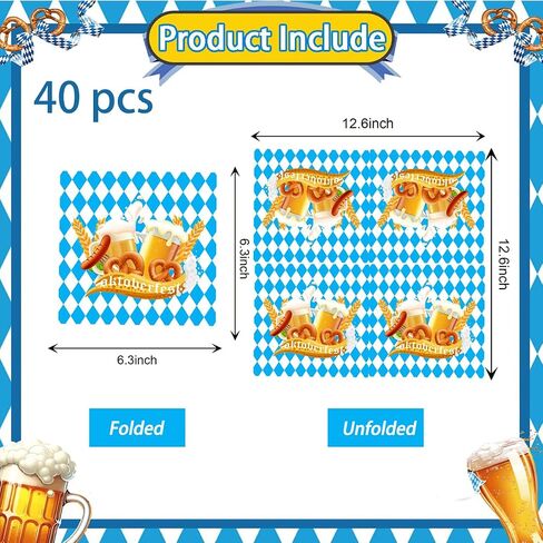 40pcs Oktoberfest Paper Fackins الألمانية مهرجان أكتوبر للحفلات المناديل in Saudi Arabia