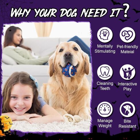 Civaner 6 Pcs Halloween Dog Toys Bulk, 2.5 Inch Squeaky Tennis Balls for Small Medium Large Dogs Pets Puppy Chew Teething Toy Interactive Training Gifts Xmas Stocking Stuffers in Saudi Arabia