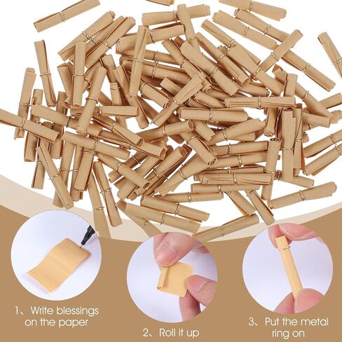100Pcs Scroll Paper Mini Message Paper Scrolls, Mini Lucky Wishing Rolls for Birthday, 3 × 6cm Vintage Scroll Wish Paperr for Anniversary Valentine Party Gifts Decor in Saudi Arabia