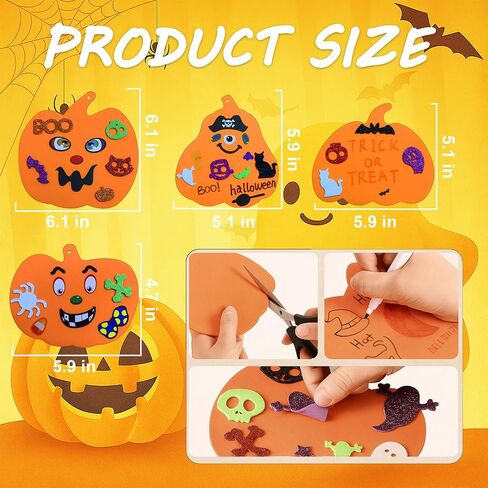 Wedeng 330PCS Halloween Foam Pumpkin Craft Kit, Foam Stickers Set Kids Art Crafts Decorations, 36 Blank Pumpkins, 6 Color Pens & Googly Eyes | Non-Toxic EVA Classroom Art Supplies in Saudi Arabia