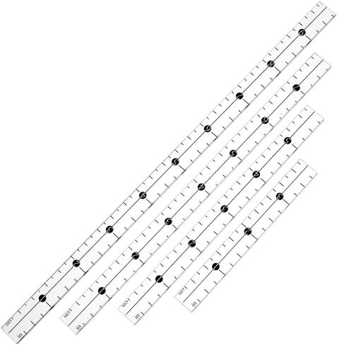 OLYCRAFT 4PCS حاكم الشبكة الأكريليك 4/6/8/10 بوصة القالب من القالب الأنيك الحاكم أكريليك خياطة الحاكم المرقع يحكم المستطيل لحافز لحاف لقطع نمط خياطة صنع الملابس DIY مستلزمات DIY in Kuwait