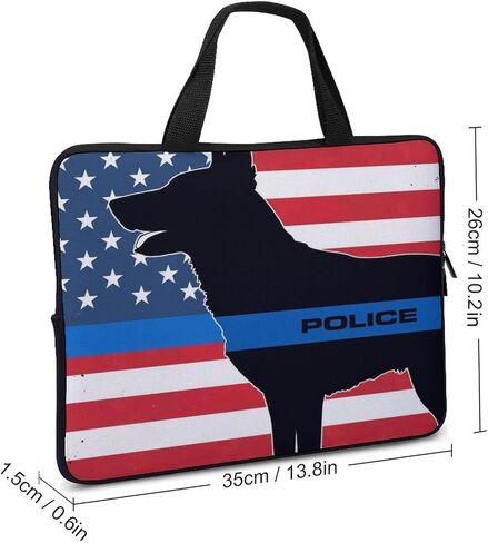 Laptop Bag for Men Women, Portable American Thin Blue Line Police Dog Flag Black Laptops Case, Computer Bag Compatible with Lenovo, Hp, Dell, Asus Notebook in Saudi Arabia