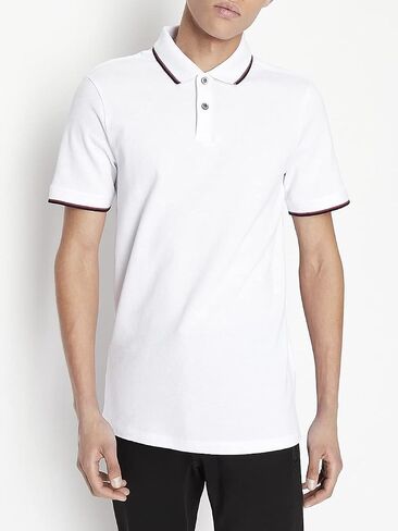 A|X ARMANI EXCHANGE mens Oxford Ax Logo Polo Shirt, Navy Blue, Small US in Saudi Arabia