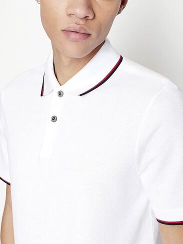 A|X ARMANI EXCHANGE mens Oxford Ax Logo Polo Shirt, Navy Blue, Small US in Saudi Arabia