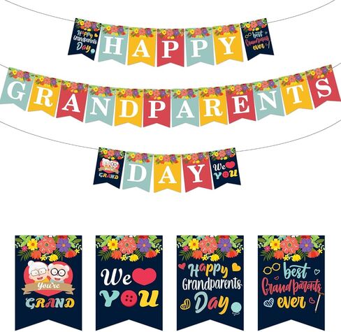 Happy Grandparents Day Banner, NO-DIY Grandparents Day Decorations Banner,Grandma and Grandpa Party Supplies in Saudi Arabia