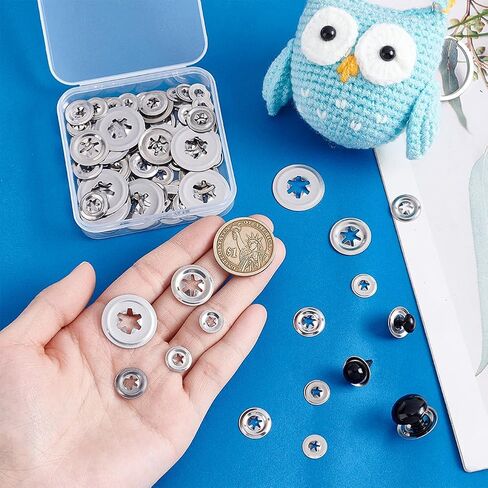 PH PandaHall 100pcs 5 Sizes Safety Eyes Backs 10~23mm 304 Stainless Steel Washers for Safety Eyes Noses Backs Metal Amigurumi Eye Backs Secure Washers for Stuffed Animals Crochet Bears Crafts in Saudi Arabia