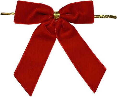 أقواس عيد الميلاد في المخملية 12pcs - أقواس الشريط التلقائية 3.5 بوصة لشجرة عيد الميلاد ، الزهور ، تغليف الهدايا ، زفاف وحفلات ديكور (بورغوندي ، 12 جهاز كمبيوتر) in Kuwait