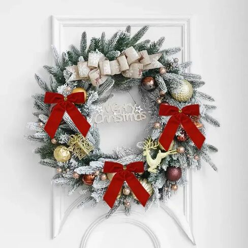 أقواس عيد الميلاد في المخملية 12pcs - أقواس الشريط التلقائية 3.5 بوصة لشجرة عيد الميلاد ، الزهور ، تغليف الهدايا ، زفاف وحفلات ديكور (بورغوندي ، 12 جهاز كمبيوتر) in Kuwait