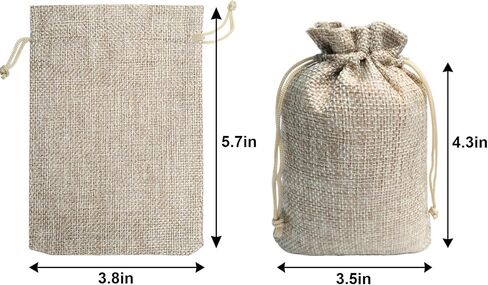 حقائب هدايا Uigidori 30 PCS مع الرباط ، 3.8 × 5.7 بوصة أكياس مجوهرات من الكتان ، الأكياس التي تفضلها الأكياس ، حقيبة غلاف ريفي لصالح حفلات الزفاف ، الحفلات ، ظهور عيد الميلاد ، عيد الميلاد ، حرفة ديي in Kuwait