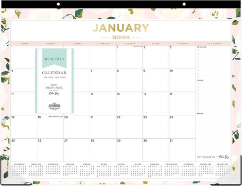 2026 Blue Sky Day Designer Desment Calendar ، 22 "× 17" ، قادمة من الورود ، من يناير إلى ديسمبر ، 138198 in Saudi Arabia