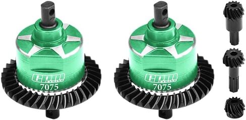 GPM 4140 Carbon Steel + 7075 سبيكة الأمامية والخلفية التفاضلية الكاملة لـ Mini Maxx Monster Truck-107154-1 (Blue) in Kuwait