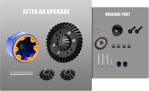 GPM 4140 Carbon Steel + 7075 سبيكة الأمامية والخلفية التفاضلية الكاملة لـ Mini Maxx Monster Truck-107154-1 (Blue) in Kuwait