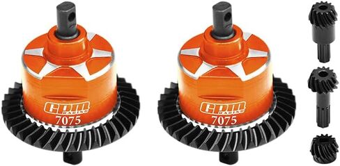 GPM 4140 Carbon Steel + 7075 سبيكة الأمامية والخلفية التفاضلية الكاملة لـ Mini Maxx Monster Truck-107154-1 (Blue) in Kuwait