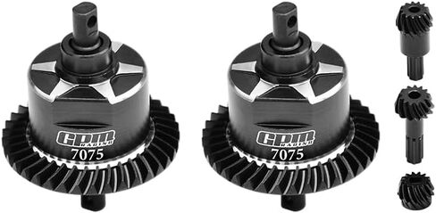 GPM 4140 Carbon Steel + 7075 سبيكة الأمامية والخلفية التفاضلية الكاملة لـ Mini Maxx Monster Truck-107154-1 (Blue) in Kuwait