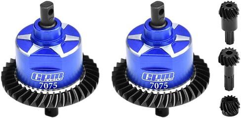 GPM 4140 Carbon Steel + 7075 سبيكة الأمامية والخلفية التفاضلية الكاملة لـ Mini Maxx Monster Truck-107154-1 (Blue) in Kuwait