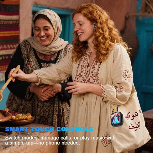 سماعات ترجمة الشاشة الملونة مع إلغاء الضوضاء ، وسماعات أذن المترجم في الوقت الفعلي ، وسماعات الأذن اللاسلكية بلوتوث مع ANC ، و HD Display و Waterproof (أسود) in Saudi Arabia
