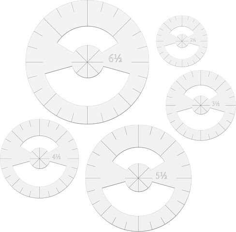 5 Pcs Circle Ruler Quilting Template Set Clear Acrylic Sewing Rulers Circle Templates for Cutting Fabric Precision Measurements Sewing 5 Sizes in Saudi Arabia