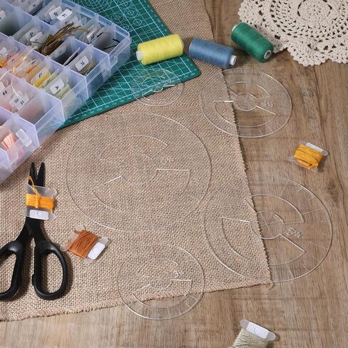 5 Pcs Circle Ruler Quilting Template Set Clear Acrylic Sewing Rulers Circle Templates for Cutting Fabric Precision Measurements Sewing 5 Sizes in Saudi Arabia