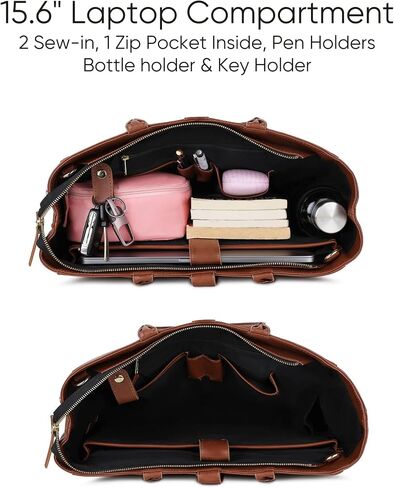 SARA Women Tote bag 15.6 Laptop Messenger Bag Office Bag College Bag Vegan Leather in Kuwait