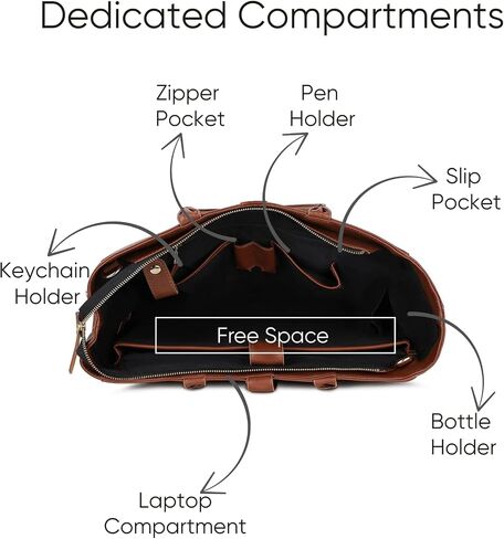 SARA Women Tote bag 15.6 Laptop Messenger Bag Office Bag College Bag Vegan Leather in Kuwait