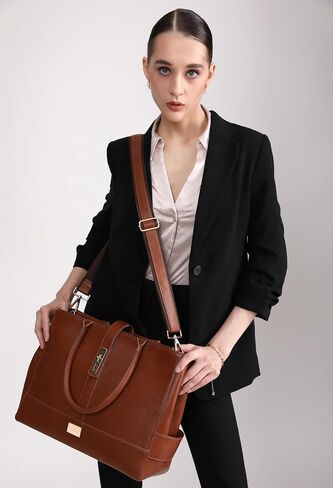 SARA Women Tote bag 15.6 Laptop Messenger Bag Office Bag College Bag Vegan Leather in Kuwait